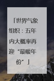 世界气象组织：五年内大概率再迎“最暖年份”